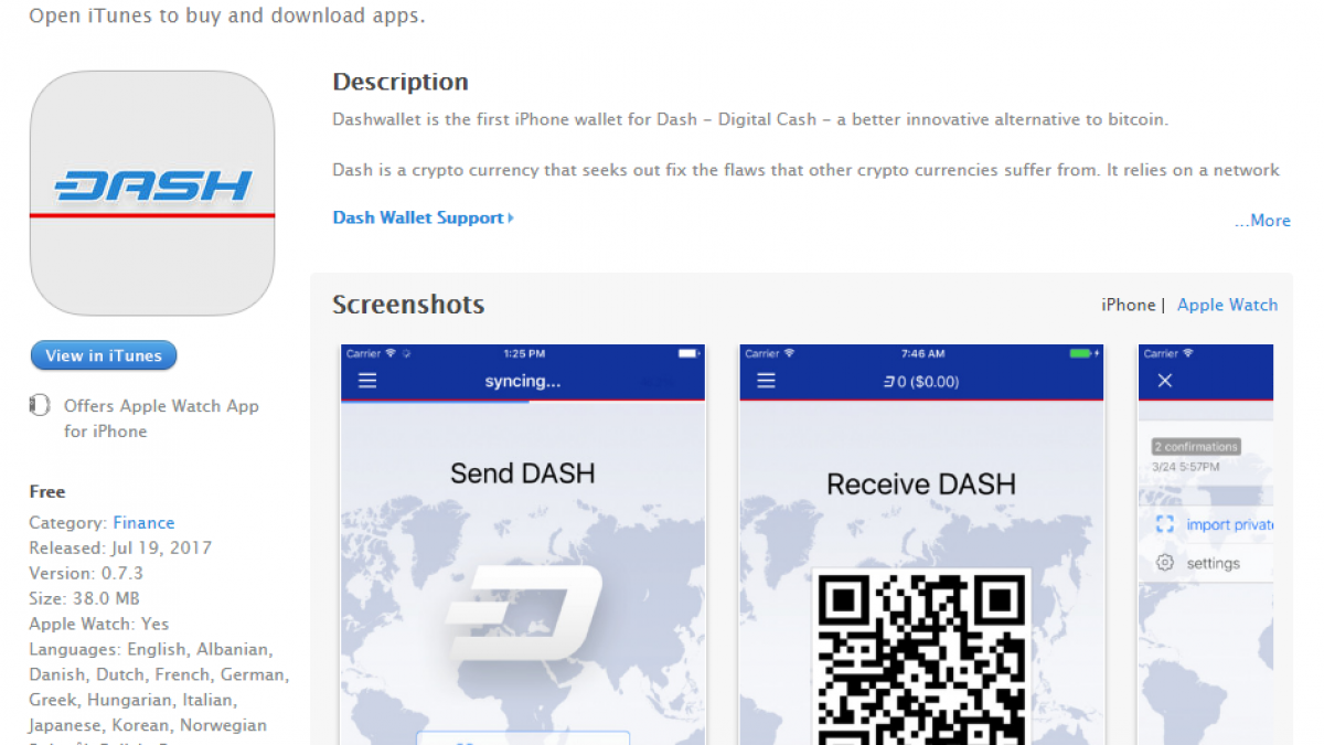Conozca Dash Wallet, el monedero creado por el equipo de Dash Core para  sistema operativo iOS - DiarioBitcoin