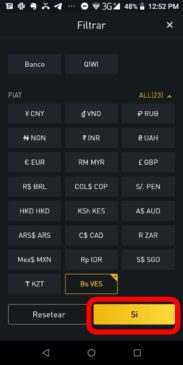 cambiar-cripto-bolívares-BinanceP2P