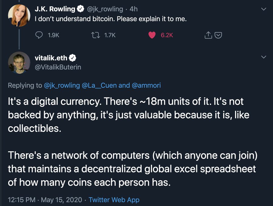 Captura del Tweet de J.K Rowling publicada en la cuenta de Twitter de Michael Arrington