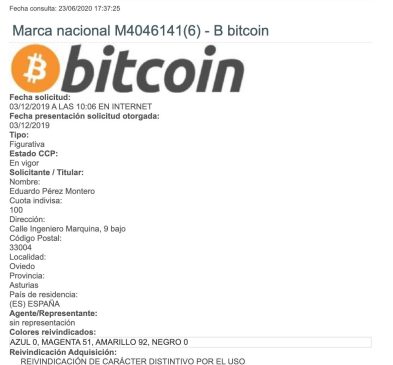 Abogado registrado y marca Bitcoin ante Oficina de Patentes de España ¡y se lo aprobaron!