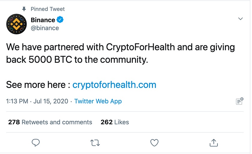 Hack cuenta Binance Twitter