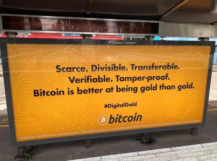 campaña publicitaria sobre Bitcoin