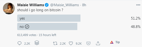 Maisie Williams Bitcoin
