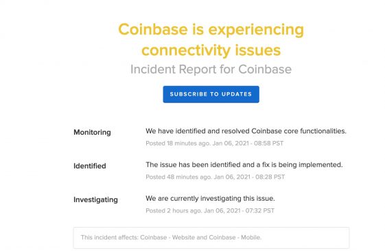 coinbase caída